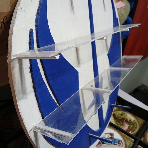 Wood‎ Shelf With Jedi Order Symbol 22" Across Plexiglass Shelves Handmade - Picture 3 of 3